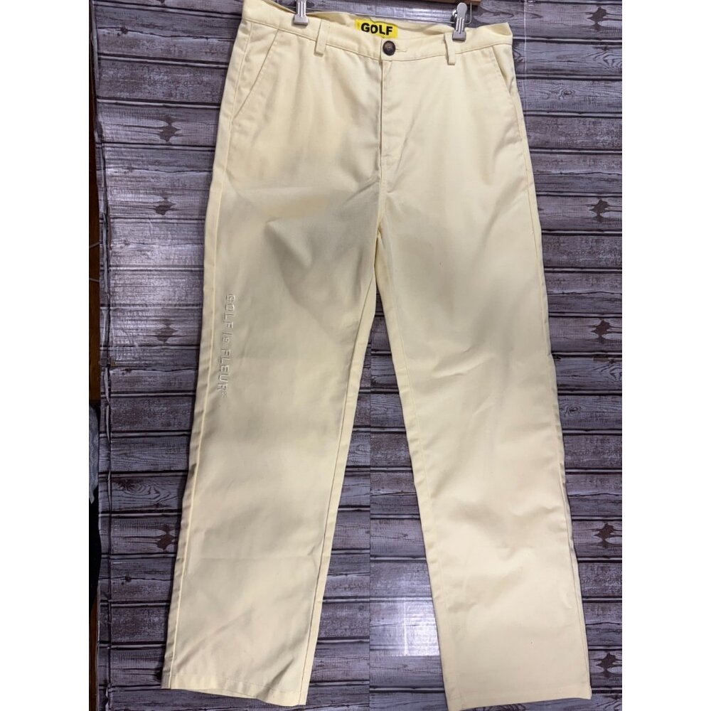 Golf Le Fleur Mens Straight Leg Chino Pants size 34 color yellow NWOT Golf Wang